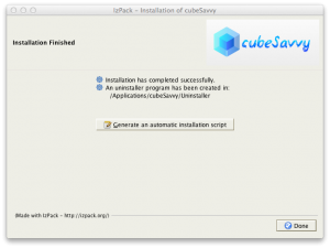 cubeSavvy installation finish