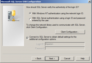 Connecting via integrated authentication