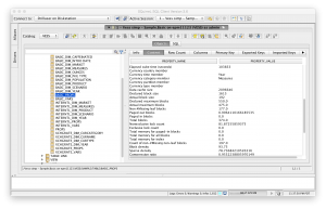 Using Vess to view Essbase database properties for Sample.Basic