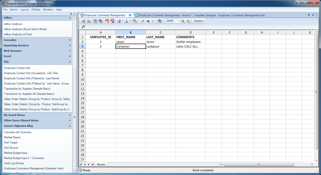 A basic Dodeca view with relational data