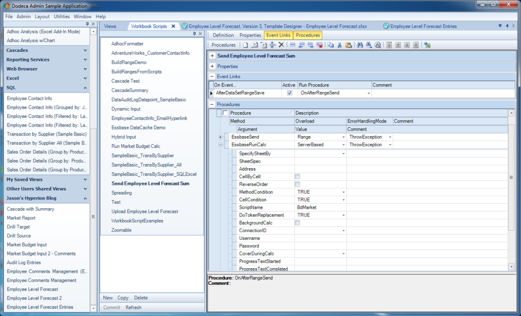 Second method in our Employee forecast workbook script