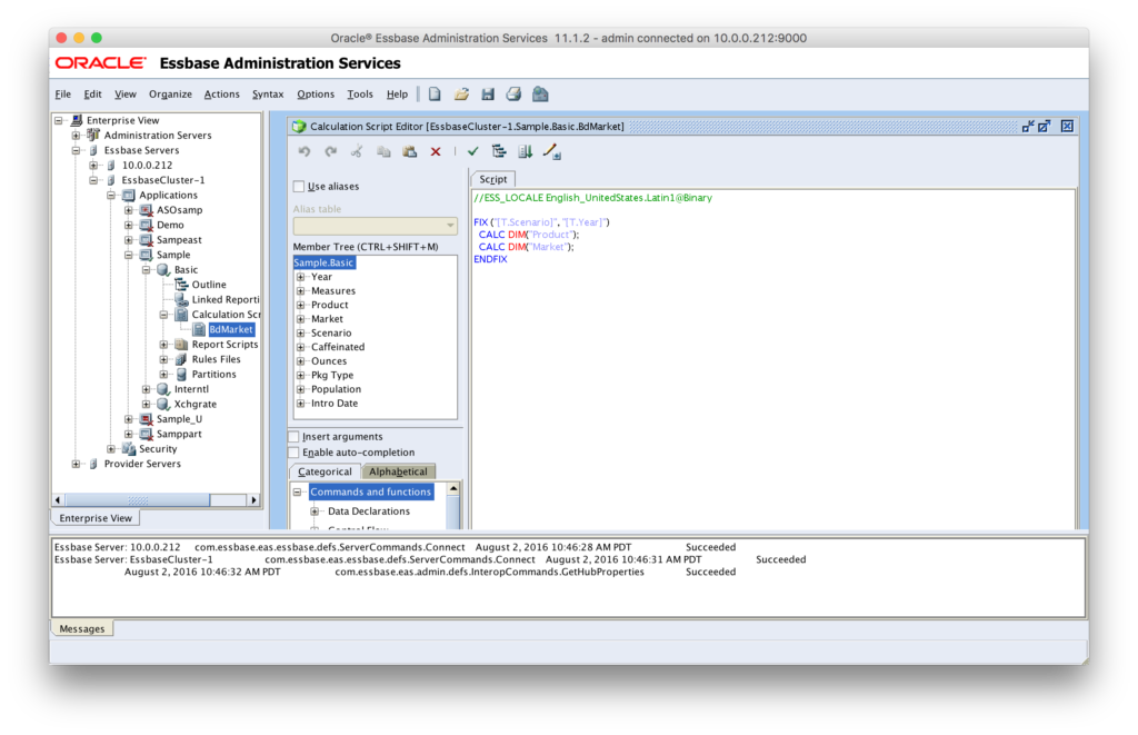 Tokenized calc script