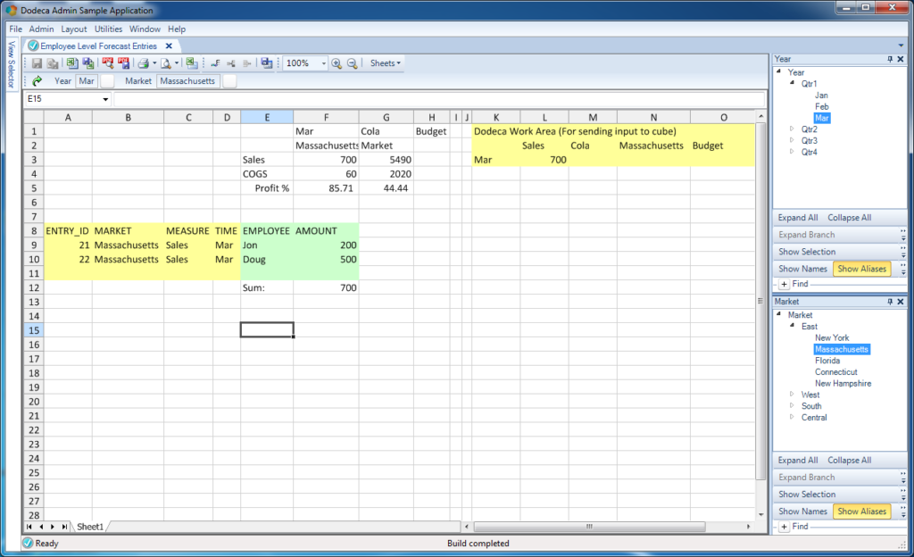 The configured hybrid input view, built