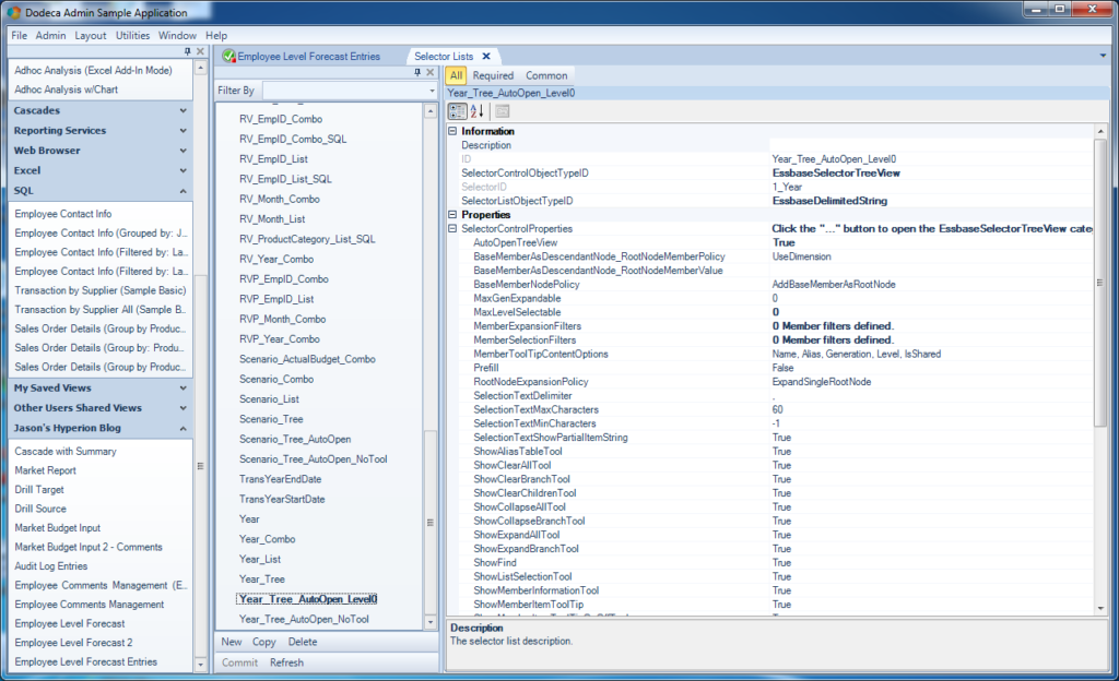 Selector max level configuration