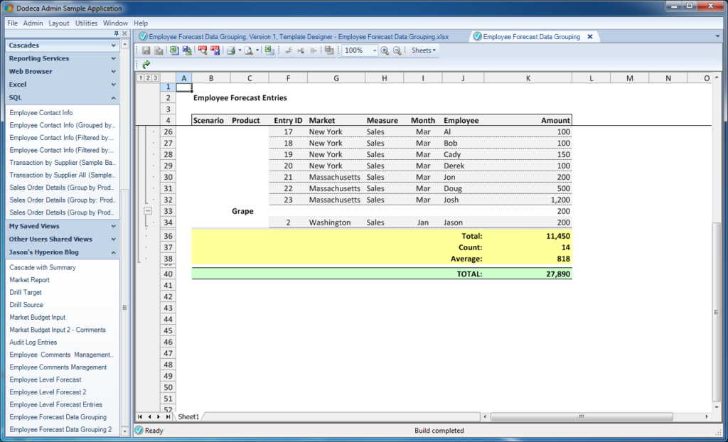 The built view, expanded to all details, scrolled to the bottom to show dynamic totals