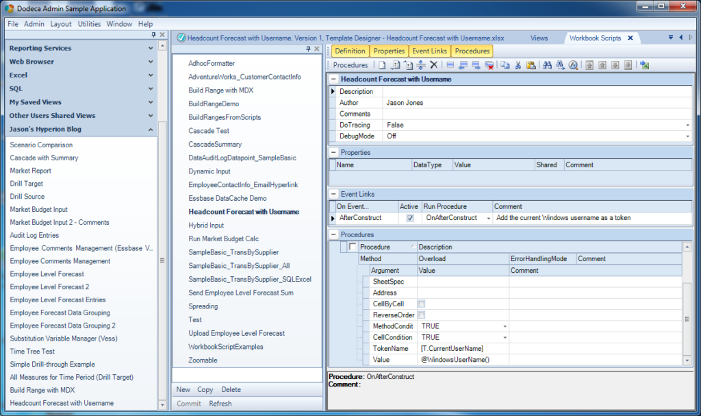 Workbook Script for adding a token to the view dynamically