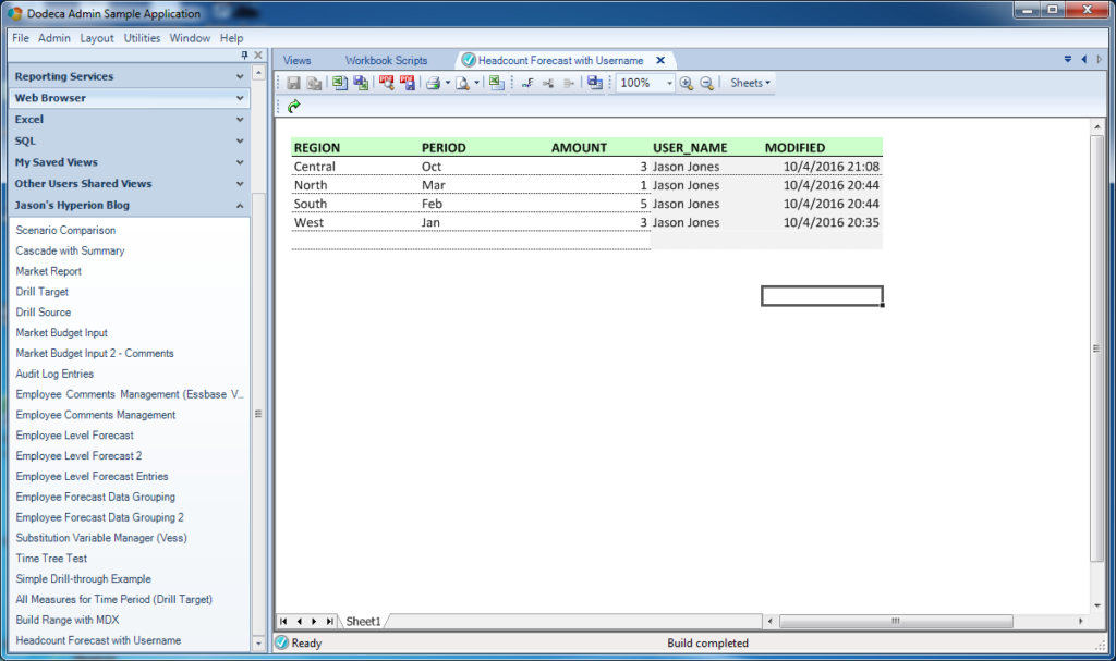 The view after saving the data, with the additional columns populated