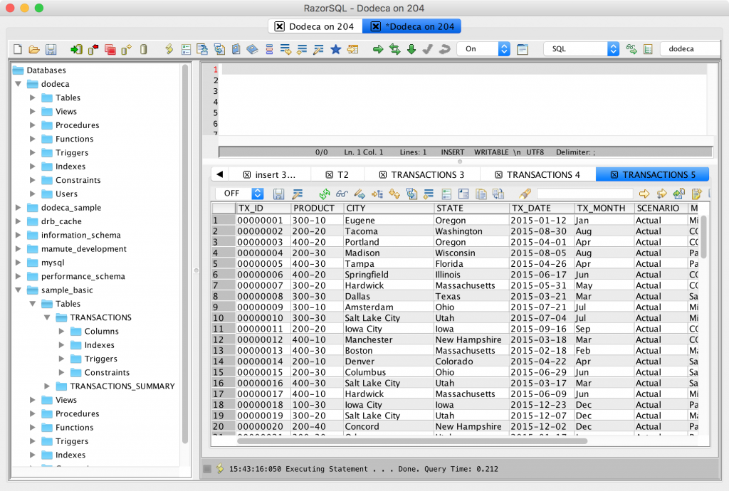 Sampling of transactional data for Sample/Basic