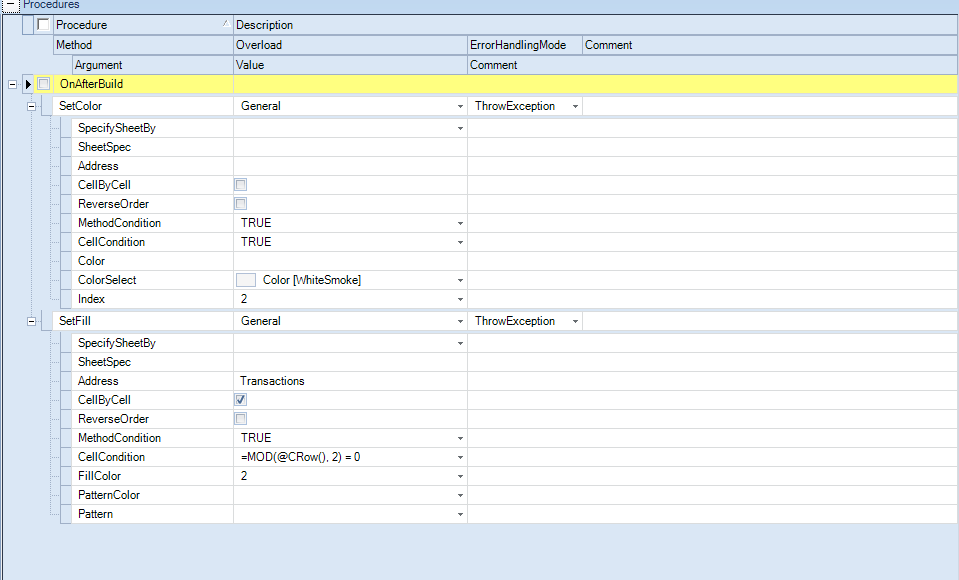 Screenshot of Dodeca Workbook Script editor showing how to implement a zebra striping technique